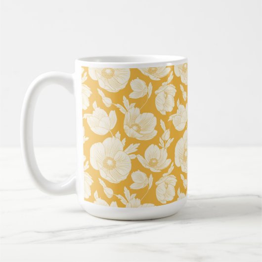 Golden Flower Pattern Koffiemok (Links)