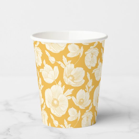 Golden Flower Pattern Papieren Bekers (Links)