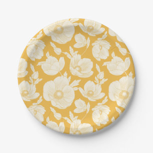 Golden Flower Pattern Papieren Bordje