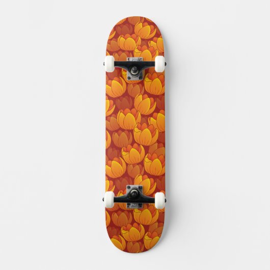 Golden Flower Pattern Persoonlijk Skateboard (Voorkant)