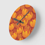 Golden Flower Pattern Ronde Klok (Hoek)