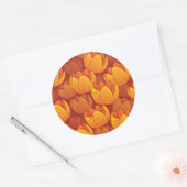Golden Flower Pattern Ronde Sticker (Envelop)