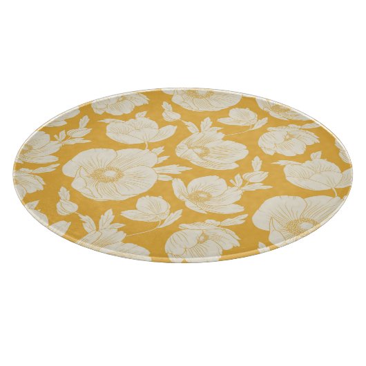 Golden Flower Pattern Snijplank (Hoek)