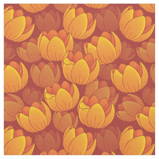 Golden Flower Pattern Stof (Close Up)