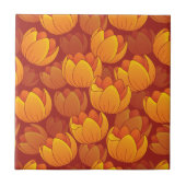 Golden Flower Pattern Tegeltje (Voorkant)