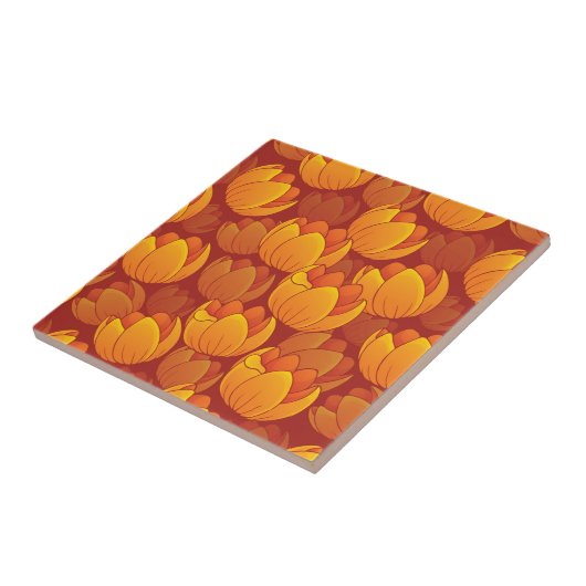 Golden Flower Pattern Tegeltje (Zijkant)