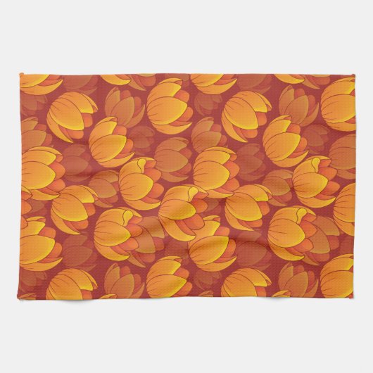 Golden Flower Pattern Theedoek (Horizontaal)