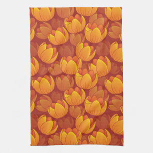 Golden Flower Pattern Theedoek