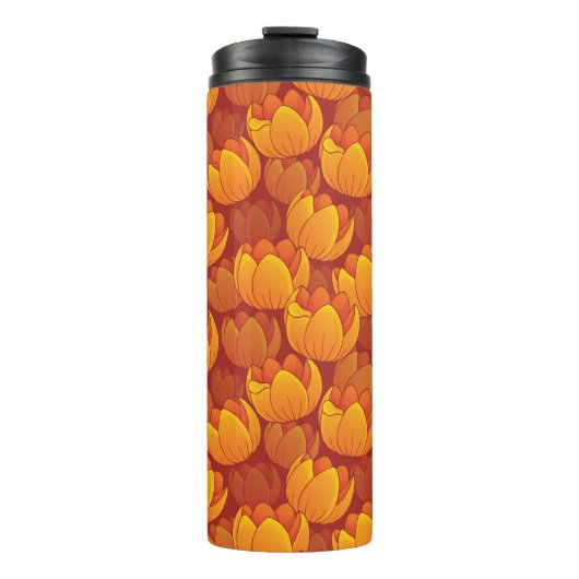 Golden Flower Pattern Thermosbeker (Voorkant)