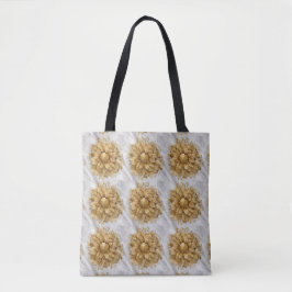 Golden Flower Pattern Tote Bag