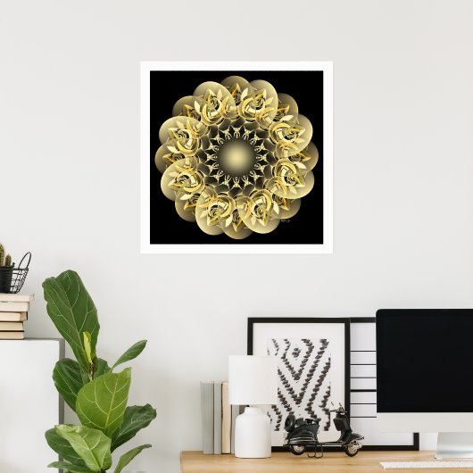 Golden Flower Poster (Thuiskantoor)
