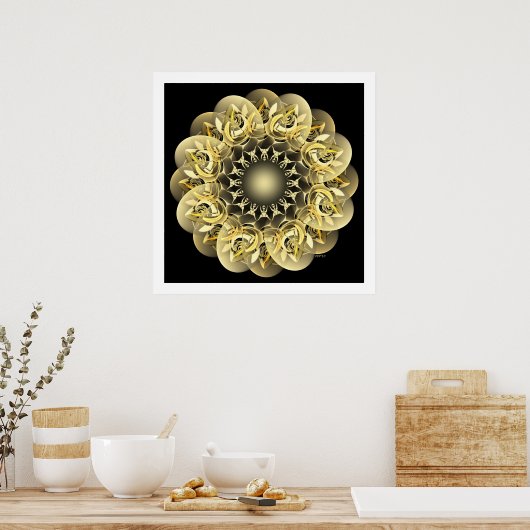 Golden Flower Poster (Keuken)