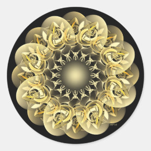 Golden Flower Ronde Sticker