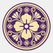 Golden Flower Ronde Sticker (Voorkant)