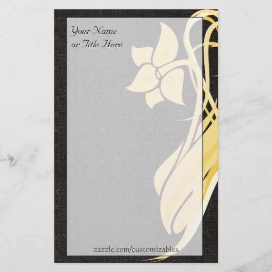 Golden Flower Stationery Briefpapier (Voorkant)