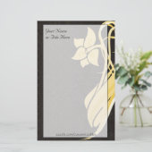 Golden Flower Stationery Briefpapier (Staand voorkant)