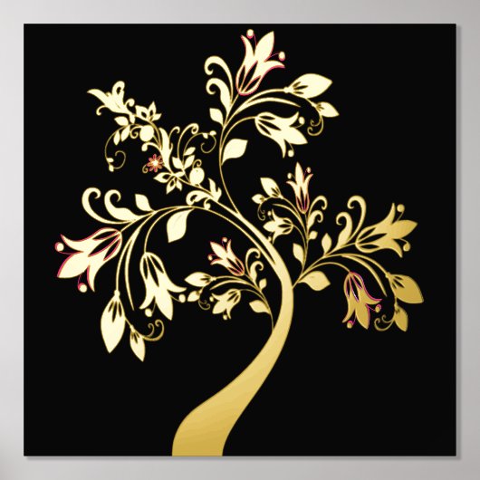 Golden Flowering Folie Afdrukken (Voorkant)