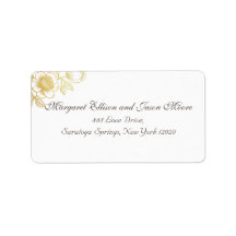 Golden Flowers Address Label