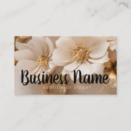 Golden Flowers Aesthetic Business Card Visitekaartje