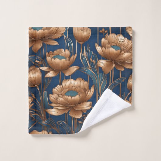 Golden Flowers Bad Handdoek (Wasdoekje)
