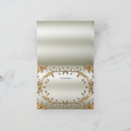 Golden  Flowers bedankkaartje Bedankkaart (Binnen)