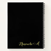 Golden Flowers Dark notitieboek (Achterkant)