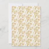 Golden Flowers  Eleganse Monogram Bruiloft Kaart (Achterkant)