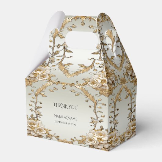 Golden Flowers Favoriete Box Bedankdoosjes (Voorkant Zijde)