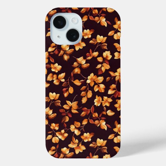 Golden Flowers Herfst Patroon Case-Mate iPhone Case (Achterkant)