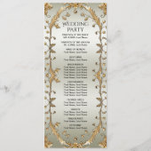 Golden  Flowers huwelijksprogramma Programmakaart (Achterkant)