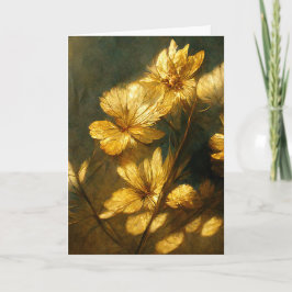 Golden Flowers in Sunshine Wenskaart Kaart