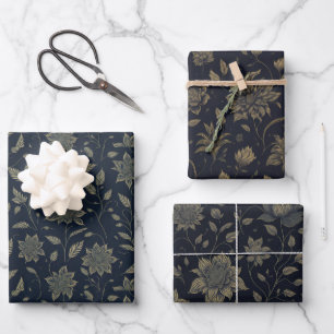 Golden Flowers Inpakpapier Vel