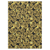 Golden Flowers on Black Background Tafelkleed (Voorkant)