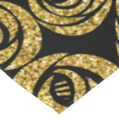 Golden Flowers on Black Background Tafelkleed (Gekanteld)