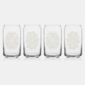  Golden Flowers Pattern Blikvorm Glas (Achterkant)