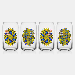 Golden Flowers Pattern Blikvorm Glas