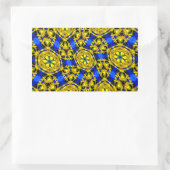  Golden Flowers Pattern Rechthoekige Sticker (Tas)