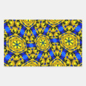  Golden Flowers Pattern Rechthoekige Sticker (Voorkant)