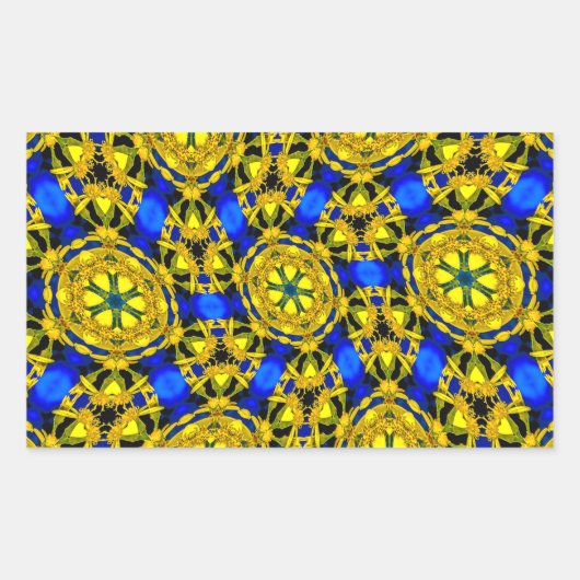  Golden Flowers Pattern Rechthoekige Sticker (Voorkant)