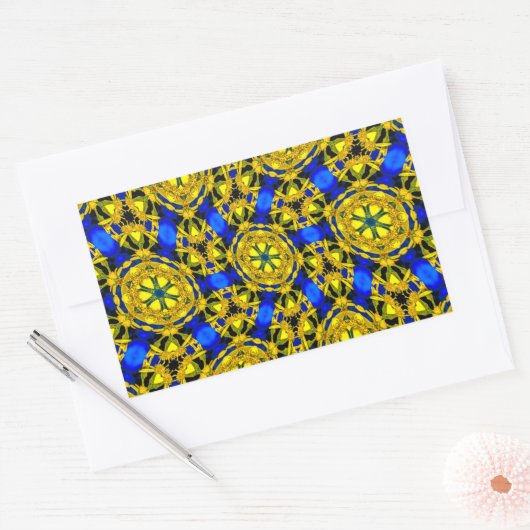  Golden Flowers Pattern Rechthoekige Sticker (Envelop)