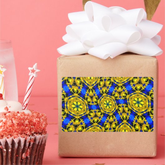  Golden Flowers Pattern Rechthoekige Sticker (Feest)