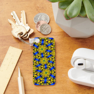 Golden Flowers Pattern Sleutelhanger