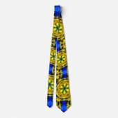 Golden Flowers Pattern Stropdas (Achterkant)