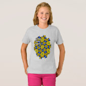  Golden Flowers Pattern T-shirt (Voorkant volledig)