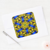  Golden Flowers Pattern Vierkante Sticker (Envelop)