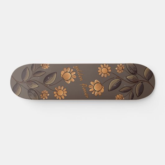 Golden Flowers Persoonlijk Skateboard (Horizontaal)