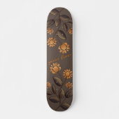 Golden Flowers Persoonlijk Skateboard (Voorkant)