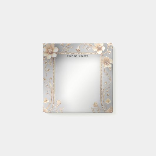 Golden Flowers Post it Notes (Voorkant)