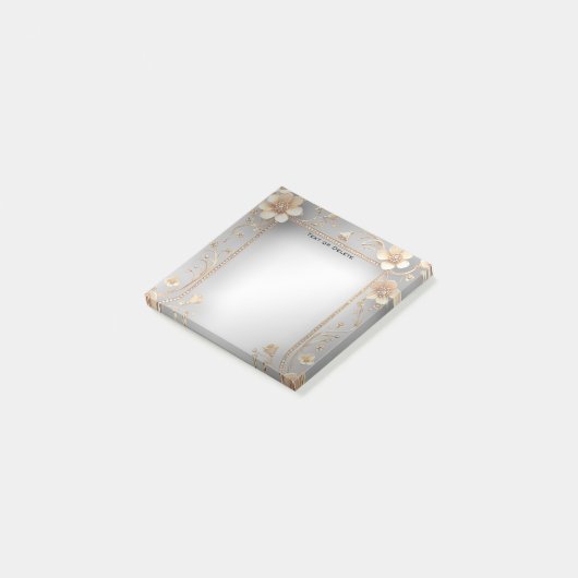 Golden Flowers Post it Notes (Schuin)