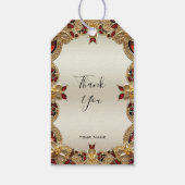 Golden Flowers Red Edelsteen Gift Label Cadeaulabel (Achterkant)